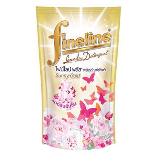 FINELINE ไฟน์ไลน์ น้ำยาซักผ้า พลัส ซันนี่โกลด์ สีทอง ถุงเติม 400 มล. 1แถม 1