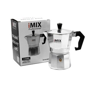 หม้อต้มกาแฟสดมอคค่าพอท (MOKA POT) อลูมิเนียม 3 ถ้วย iMIX  By สุวภัทร SWP Shop