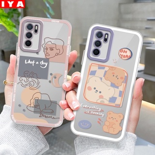 ใหม่ เคสโทรศัพท์มือถือแบบนิ่ม TPU ใส ลายหมีน่ารัก แฟชั่น สําหรับ OPPO A16 A16K A15 A96 A55 A95 A74 A54 A12 A7 A3S A5S A52 A92 A53 A94 A31 A5 F9 A1K A37 F11 Reno 7z 6 5F