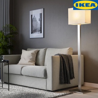 IKEA TOMELILLA ทูเมอลิลลา โคมไฟตั้งพื้น , ชุบนิกเกิล/ขาว150 ซม.ใช้หลอดไฟ LED E27