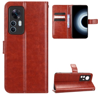 เคสโทรศัพท์มือถือหนัง PU ฝาพับ พร้อมช่องใส่บัตร และสายคล้อง หรูหรา สําหรับ Xiaomi Mi 12T Pro Mi12T 5G