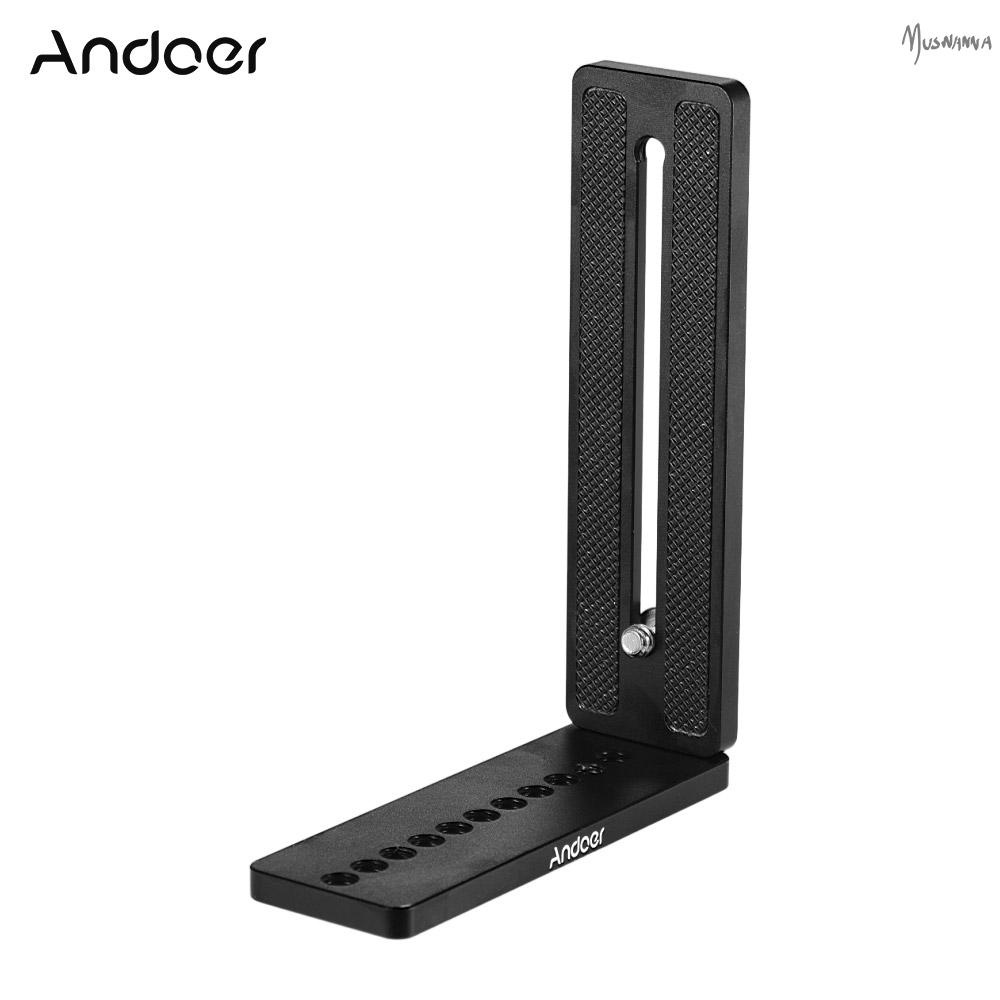 Andoer ขาตั้งกล้องอลูมิเนียมอัลลอยด์รูปตัว L พร้อมสกรูขาตั้งกล้อง 1/4 นิ้ว