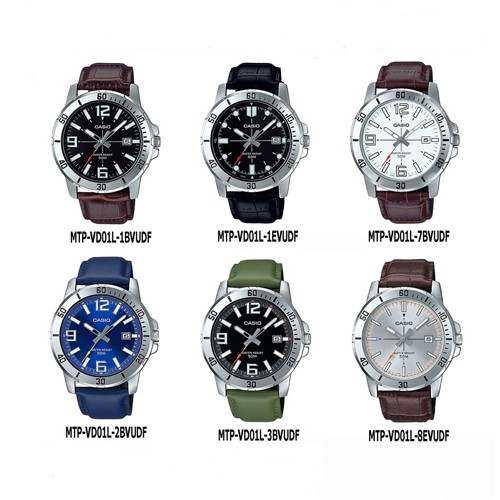 CASIO นาฬิกาข้อมือผู้ชาย สายหนัง รุ่น MTP-VD01L,MTP-VD01L-1B,MTP-VD01L-1E,MTP-VD01L-3B,MTP-VD01L-2B,