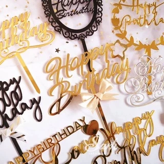ป้ายวันเกิด ป้ายปักเค้กอะคริลิค ป้ายhappy birthday