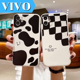 vivo เคสซิริโคน ลายขาวดำ เคสโทรศัพท์มือถือ เคสTPU #978