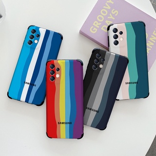 Original Rainbow Color Case Samsung A73 A53 A33 A23 A13 LTE Lite A12 5G 4G Casing Brand Gradient Silicone Official Cover