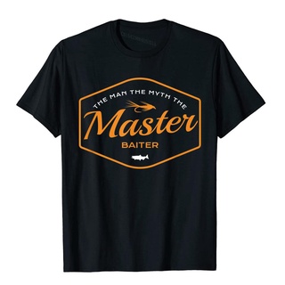 เสื้อยืดผ้าฝ้าย เสื้อยืดผ้าฝ้าย พิมพ์ลาย Master Baiter ตลก ตกปลา สําหรับผู้ชาย