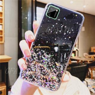 เรียวมี C11  เคสโทรศัพท์ Realme C11 2021 Bling Transparent Black Green Pink Purple Star Space TPU Soft Cover Case Realme C11