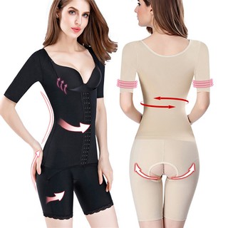 ชุดกระชับสัดส่วนเอวสูงแบบไร้รอยต่อสำหรับผู้หญิง Plus Size Waist Trainer Body Shaper One Sets Full Body Slimming High Waist Arm Shaper Seamless Soft