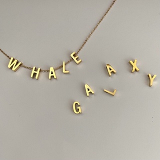 สายคล้องแว่นตา ของขวัญวันวาเลนไทน์ 📍พร้อมส่ง📍whale_galaxy - alphabet necklace stainless steel 316L