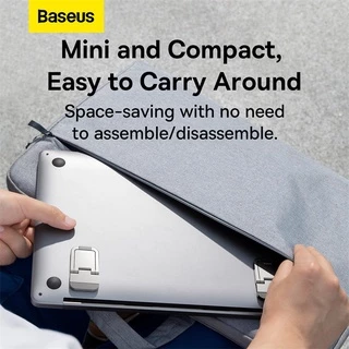 Baseus ขาตั้งแล็ปท็อปแบบพกพา 2 ชิ้น โลหะผสมสังกะสี กันลื่น รับน้ำหนักได้ 10 กก. สำหรับโน้ตบุ๊ก 13–17.3 นิ้ว