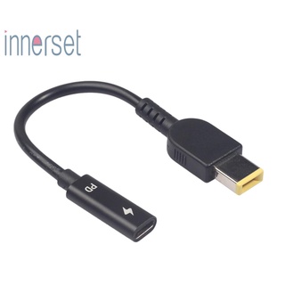 [innerset] สายชาร์จ Type-C Female to Square DC Male Plug PD สําหรับ Lenovo Thinkpad