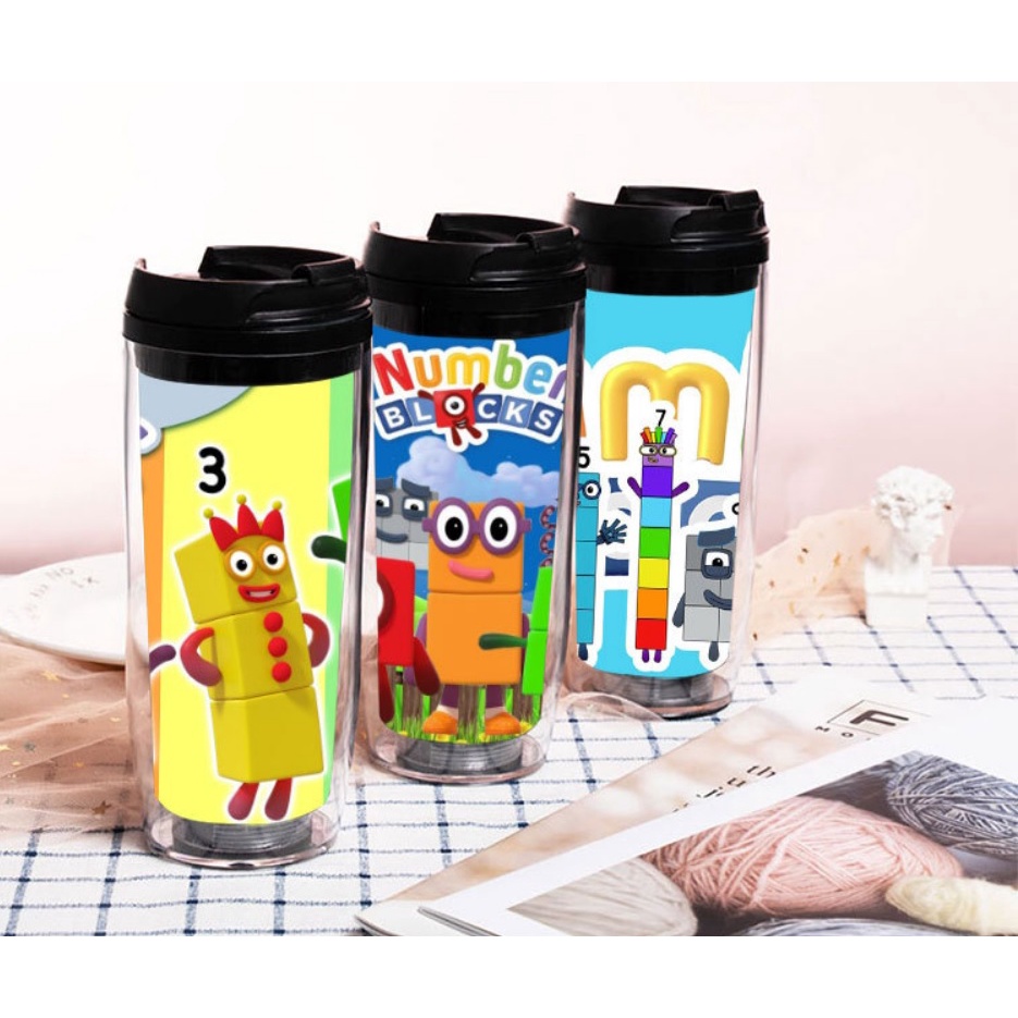 แก้วน้ำดื่มพกพาลาย numberblocks นัมเบอร์บล็อค *พร้อมส่ง จากไทย