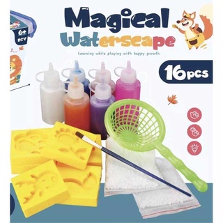 Afterkids ของเล่นน้ำ DIY Magic Water Seape 14 ชิ้น, 16 ชิ้น เจลลี่มหัศจรรย์ ของเล่นวิทยาศาสตร์