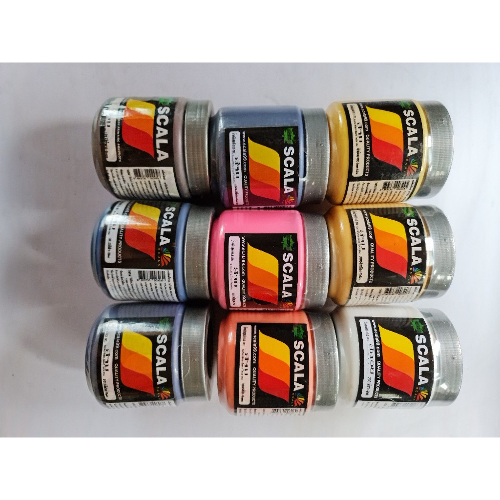 Scala สีสกรีนเสื้อ สีจม ขนาด 0.5kg ( Cloth Painting , Screening 's Colour ) (1 กระปุก)