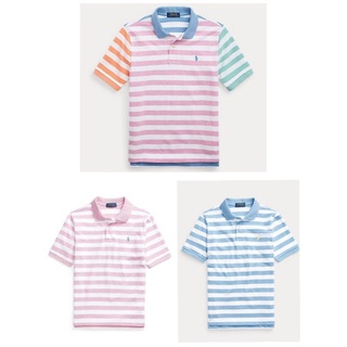 เสื้อโปโลแท้ Striped Cotton Mesh Polo Shirt