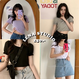 Lena Studio🌷พร้อมส่ง ♡ Baby Crop Top เสื้อครอปแขนตุ๊กตาน่ารักม้ากก💖