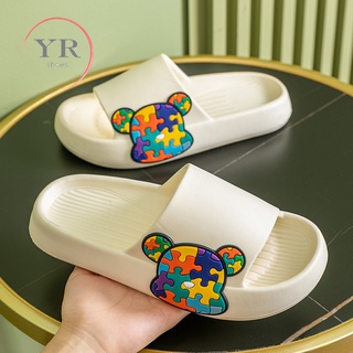 Yr Bearbrick รองเท้าแตะสลิปเปอร์ ลายหมีน่ารัก สําหรับคู่รัก ห้องนอน Yeezy Slides