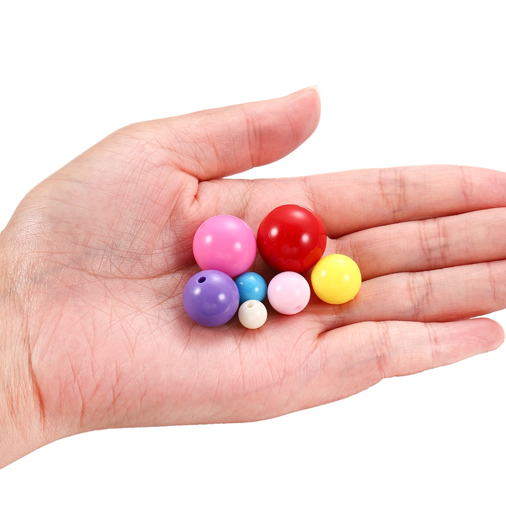 St.kunkka ลูกปัดอะคริลิค ทรงกลม 6-8 มม. คละสี สําหรับทําเครื่องประดับ DIY 200 ชิ้น - รูปที่ 3