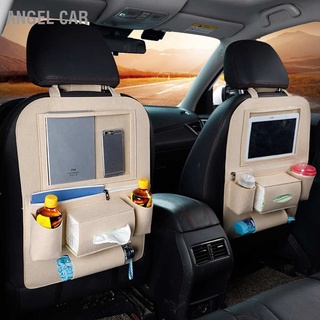 Car Back Seat Organizer Nonwoven Fabric 40x55cm Washable Universal Backseat Storage Bag for Phone Bottle Tissue(Light Gray )