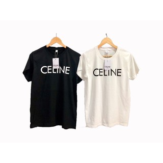 เสื้อยืดแบรนด์ Celine ผ้าcotton 100% สีขาว-ดำ พร้อมส่ง