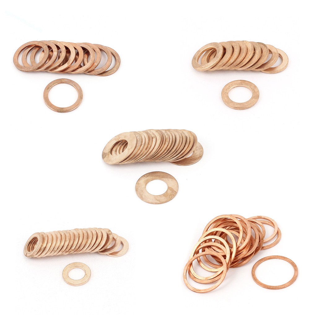 Electronics Household Products Gasket Accessories 20 pcs 10mm x 14mm x 1mm Copper Washer Seal Spacer Seal for Piping