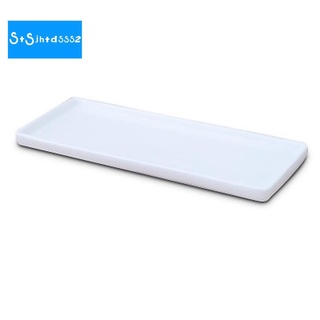 Rectangular Ceramic Tray Plate White Porcelain Rectangular Plate Mouthwash Cup Tray Bathroom Living Storage Tray