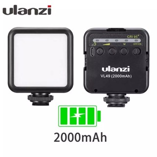 Ulanzi VL49 6W Mini LED Video Light 2000mAh Built-in Battery 5500K Photographic Lighting Vlogging ไฟ LED เพิ่มแสงสว่าง