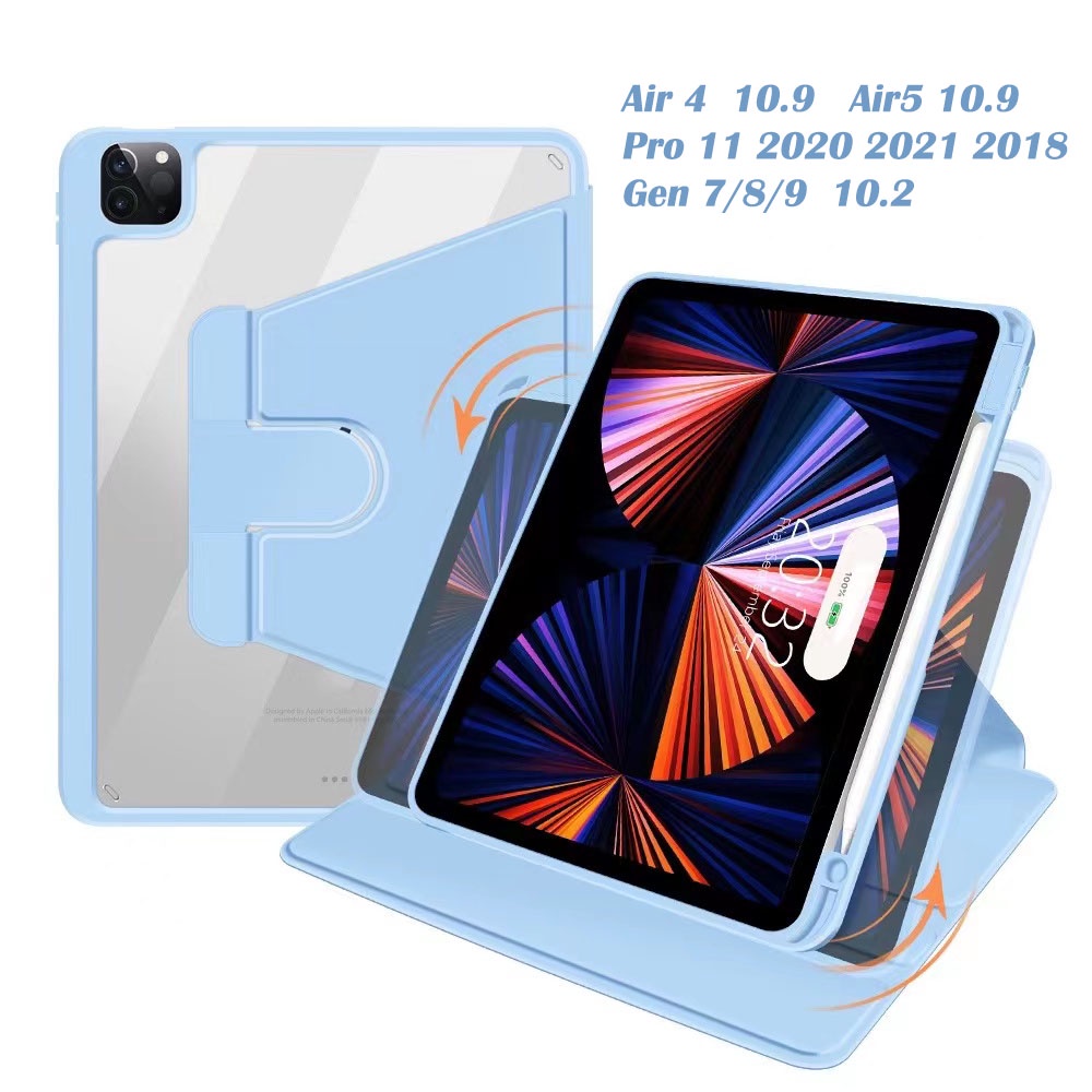 009.เคสโทรศัพท์มือถือ หมุนได้ 360 องศา เคสไอแพด air5 2022 air4 10.9 pro11 gen9 gen8 gen7 10.2 Air3 10.5 มีที่ใส่ปากกา