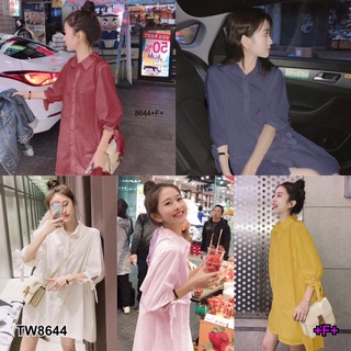 TwinsShopVip💗พร้อมส่ง TW8644 เดรสเชิ้ต จีบหลังDress shirt pleated backDress shirt pleated backDress shirt plea