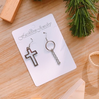 ต่างหูกางเขนแบบโปร่ง เท่โครตตต🔥🔥(Earings cross ring)