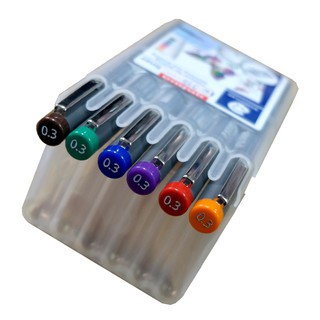 ชุดปากกาหมึกซึม ตัดเส้นหัวเข็ม เซ็ต 6 สี Staedtler Pigment liner 0.3