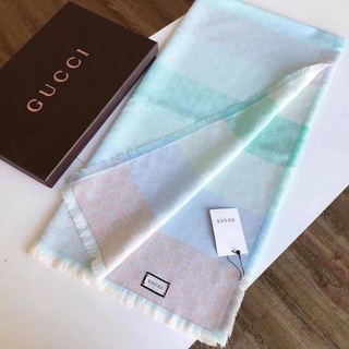 CUCCI ผ้าพันคอ GUCCI jACQUARD SCARF ผ้าคลุมไหล่🧣