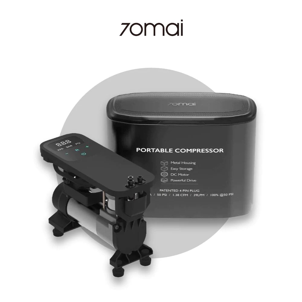 70mai TP01 DC 12V ปั๊มอัดอากาศอัตโนมัติ 100 psi Inflator พร้อมเครื่องวัดความดันลมยางสําหรับรายการส่ว