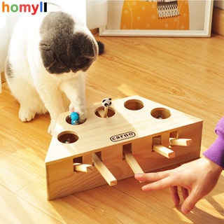 [Homyl1] ของเล่นไม้เกมหนูล่าสัตว์สําหรับแมว