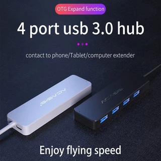 Acasis USB3.0/USB2.0 4 พอร์ต USB HUB Splitter สวิทช์พร้อม Micro USB อินเตอร์เฟซอะแดปเตอร์ไฟ สําหรับ PC แล็ปท็อป เครื่องอ่านชาร์จพอร์ตการถ่ายโอนความเร็วสูงถึง 5Gbps ส่ง Wi-Fi จากไทย
