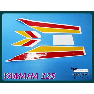 YAMAHA 125 BODY STICKER SET PAIR "YELLOW" &amp; "RED"  // สติ๊กเกอร์ตัวรถ เซ็ทสีแดง-เหลือง เคลือบเงา งานคมชัด ละเอียด