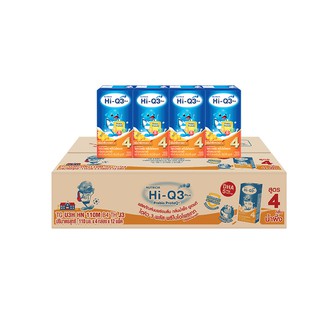 ไฮคิว 3 พลัส นมยูเอชที พรีไบโอโพรเทก รสน้ำผึ้ง 110 มล. x 48 กล่อง Hi-Q 3 Plus UHT Milk Prebio ProteQ Honey Flavor 110ml