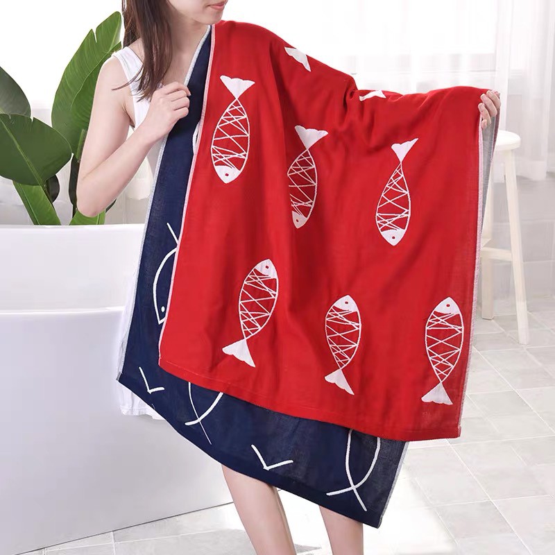 ผ้าเช็ดตัวสาลูขนาด70*140ซมทอ3ชั้นซับน้ำดีผ้าขนหนูแห้งไว bath towel