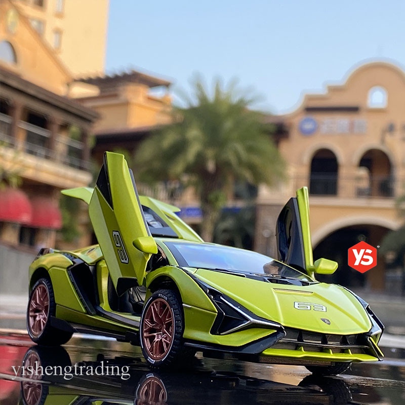 🔥ส่งไวจากไทย🔥1:32 Scale Diecast Lambor Sian รถโมเดลเหล็ก ลัมโบ รุ่นใหม่ sian มีไฟมีเสียง สเกล