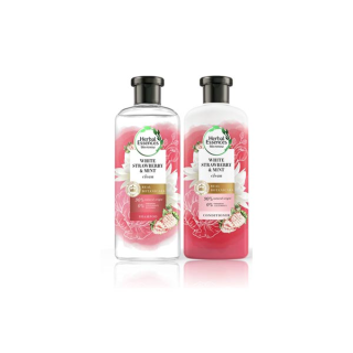 [แพ็คคู่สุดคุ้ม] Herbal Essences เฮอร์บัล เอสเซ้นส์ คลีน ไวท์ สตรอเบอรี่ &สวีทมินท์ แชมพู+ครีมนวด 400 มล White Strawberry & Sweet Mint Shampoo+Conditioner 400ml