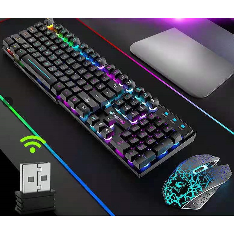 【IN STOCK】2.4G wireless charging, gaming lighted keyboard and mouse set