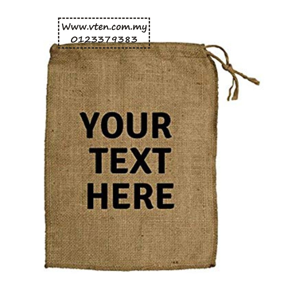 กระเป๋า Gunny Bag Drawstring Pouches กระเป๋าปอกระเจาโลโก้ที่กําหนดเอง