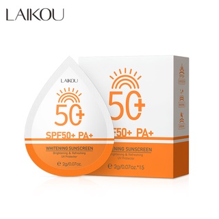 Laikou ไวท์เทนนิ่งครีมกันแดด SPF 50+ PA+ ครีมกันแดด ป้องกันรังสียูวี ซอง