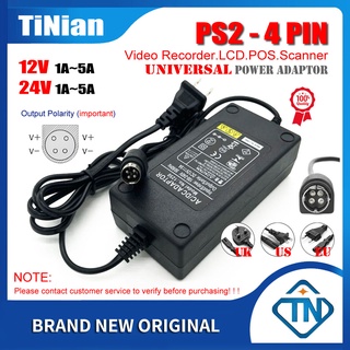 อะแดปเตอร์พาวเวอร์ซัพพลาย 12V 24V 1A 2A 3A 4A 5A 6A PS-2 4Pin AC สําหรับเครื่องบันทึกวิดีโอ POS มอนิเตอร์ LCD เครื่องพิมพ์ และเครื่องบันทึกเงินสด