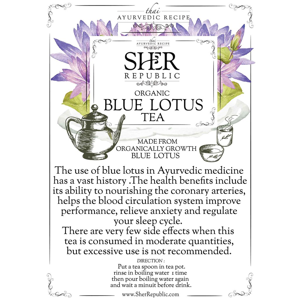 2x Blue Lotus Organic Flower Nymphaea Caerulea Tea Herb 100g Ebay