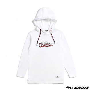 Rudedog เสื้อแขนยาวฮู้ด รุ่น Triple line  สีขาว (ราคาต่อตัว)