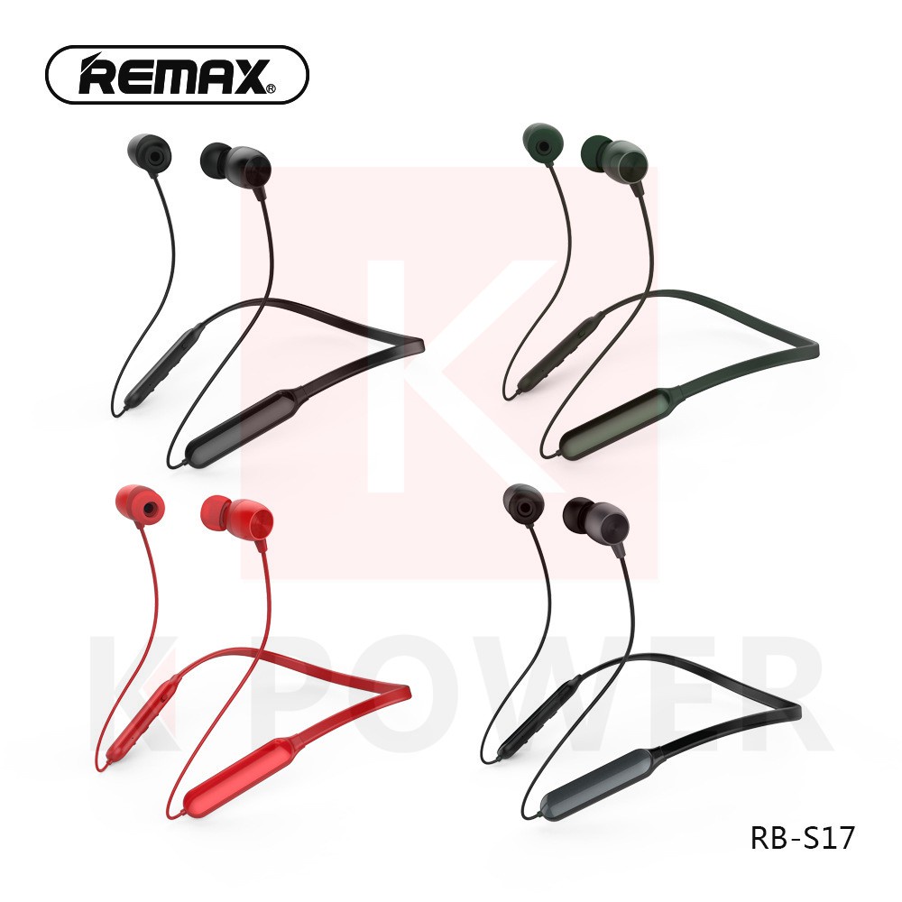 HA Remax หูฟัง Bluetooth Neckband Sports Headset Small Talk หูฟังบลูทูธ หูฟังไร้สาย PowerFul Sound  รุ่น RB-S17