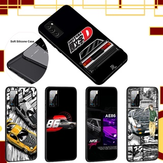 เคสป้องกันโทรศัพท์มือถือ แบบนิ่ม ลาย EL59 อนิเมะ INITIAL D AE86 สําหรับ Huawei Y6 Y7 Y9 Prime 2019 2018