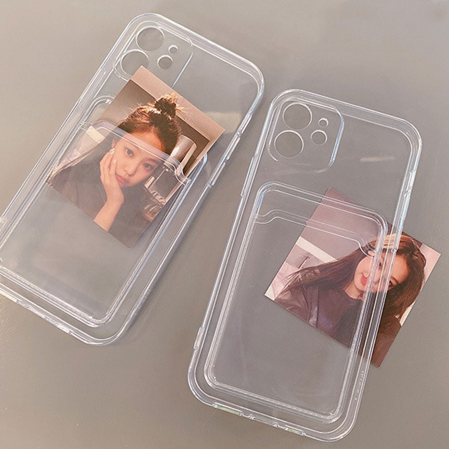 เคสโทรศัพท์มือถือแบบนิ่ม ใส พร้อมช่องใส่บัตร สําหรับ Xiaomi Mi Redmi Note 13 12 11 10 11s 10s 9 9S 8